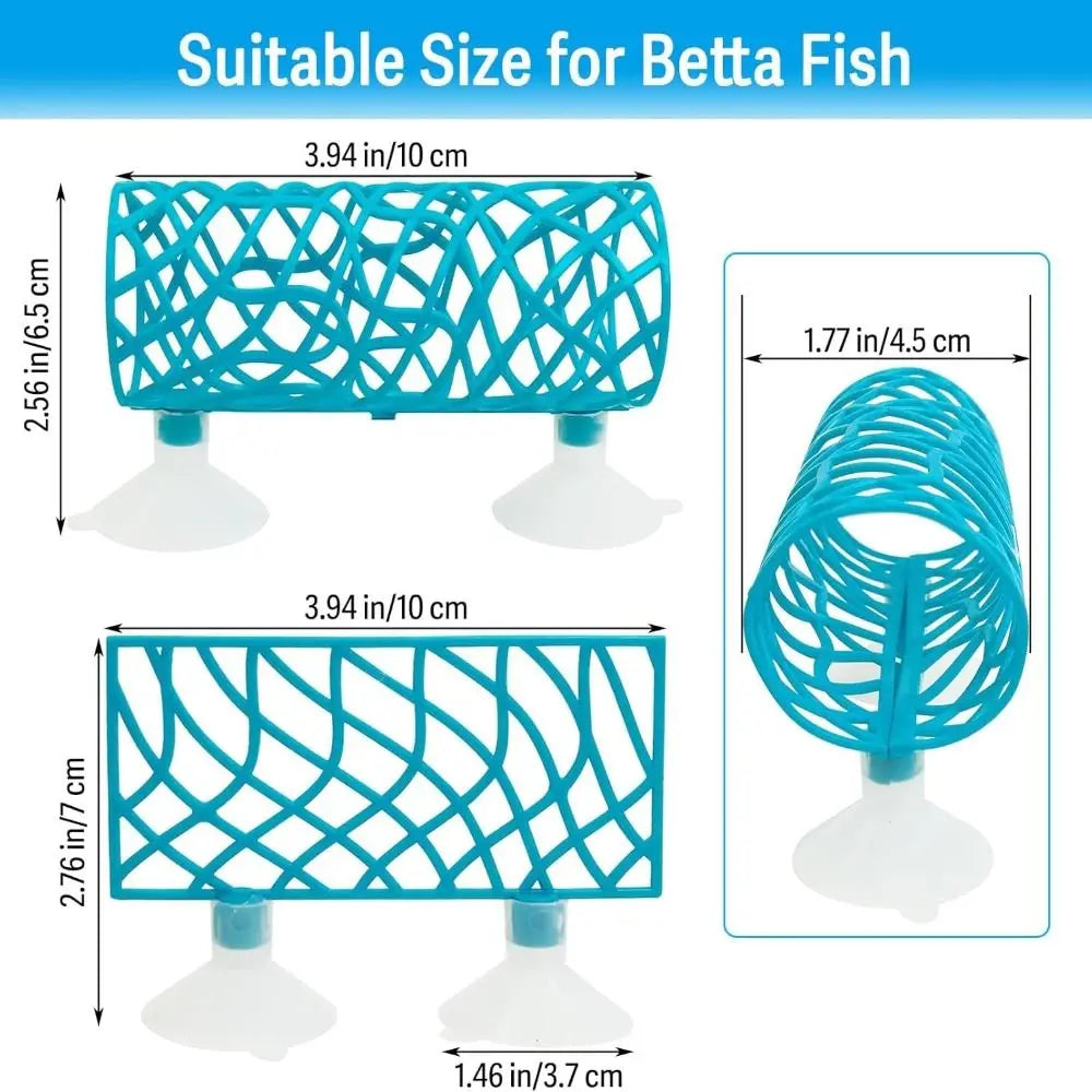 Betta Fish Hideout Cave Tunnel Aquarium Decoration + Suction Cup