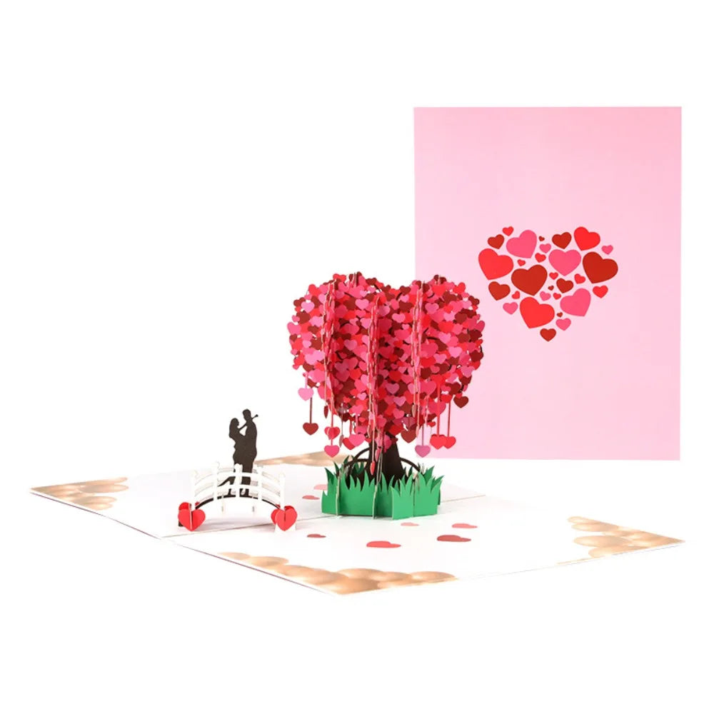 3D Pop-Up Love Card – Romantic Wedding Greeting Postcard Pop-Up Greeting Card Nixie Love Tree