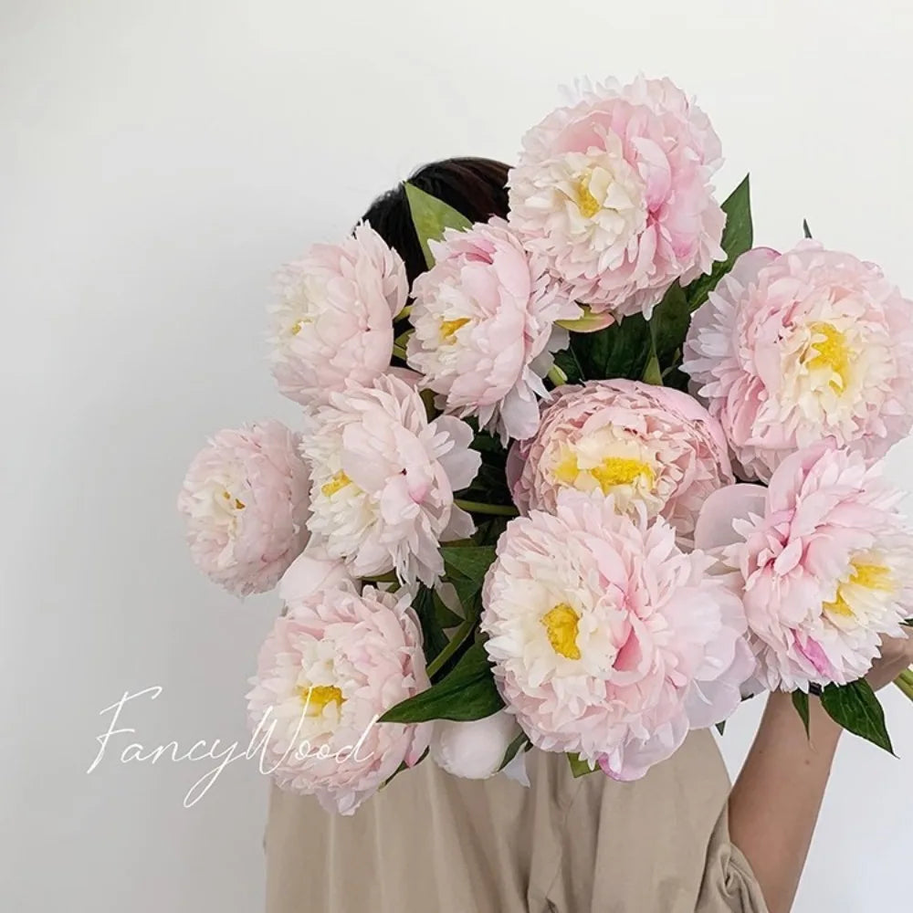 75CM Artificial Peony Silk Flowers 3-Head Long Stem Bouquet Artificial Silk Flowers Nixie