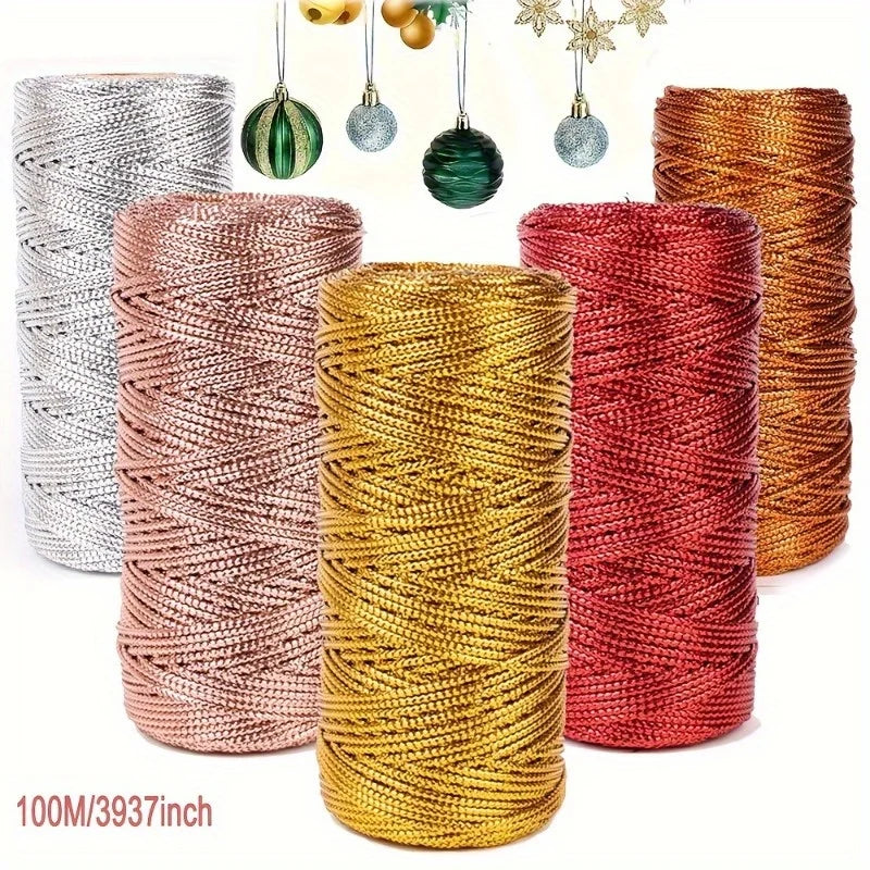 1.5mm 100M Gold Silver Macrame Cord Rope for DIY Crafts Macrame Craft Cord Nixie