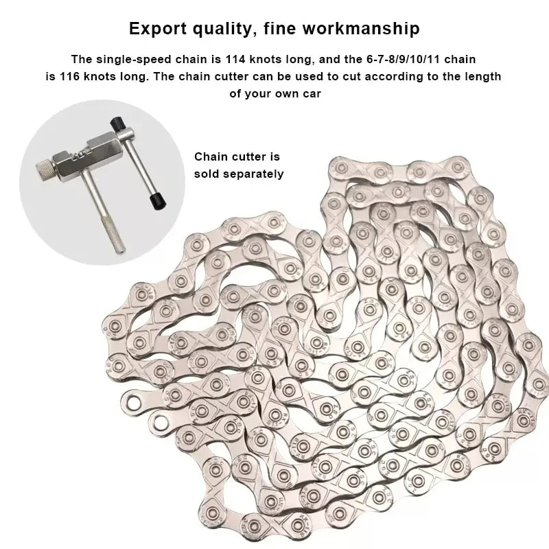 Ultralight Bicycle Chain 6-12 Speed 116 Links MTB Road Bike Bicycle Chain Nixie