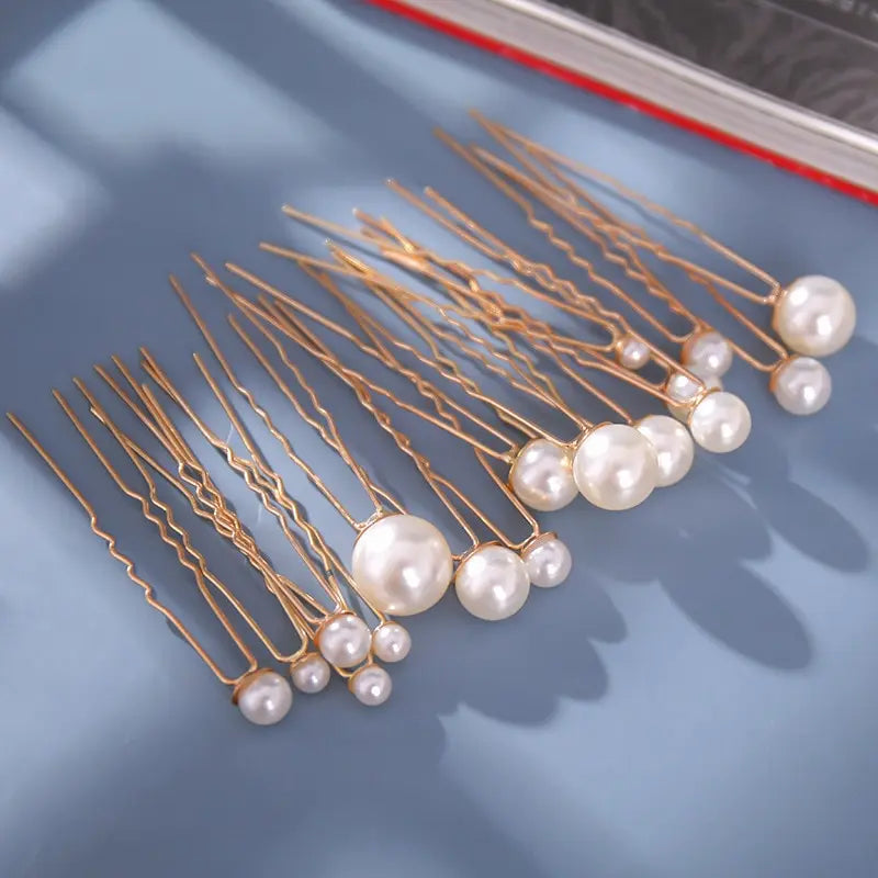 18pcs Gold Pearl Hairpins Set – Hanfu Ancient Costume Styling Hair Accessories Set Nixie