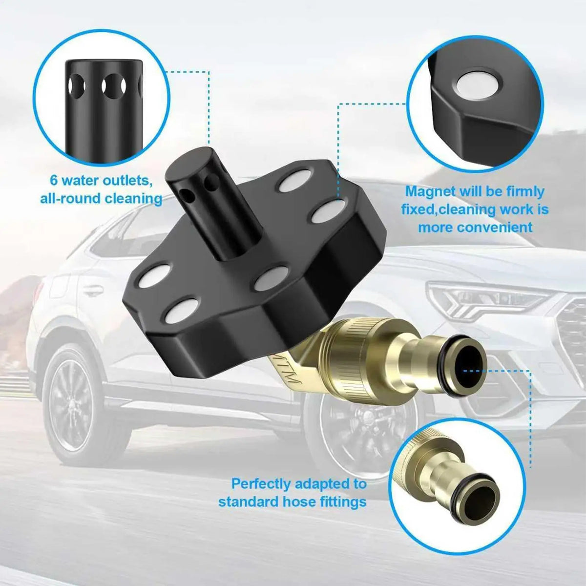 360° Rotating Chassis Flusher Kit | Magnetic Undercarriage Cleaner