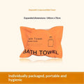 Compressed Disposable Cotton Bath Towel 70x140cm | Travel Disposable Bath Towel Nixie Orange