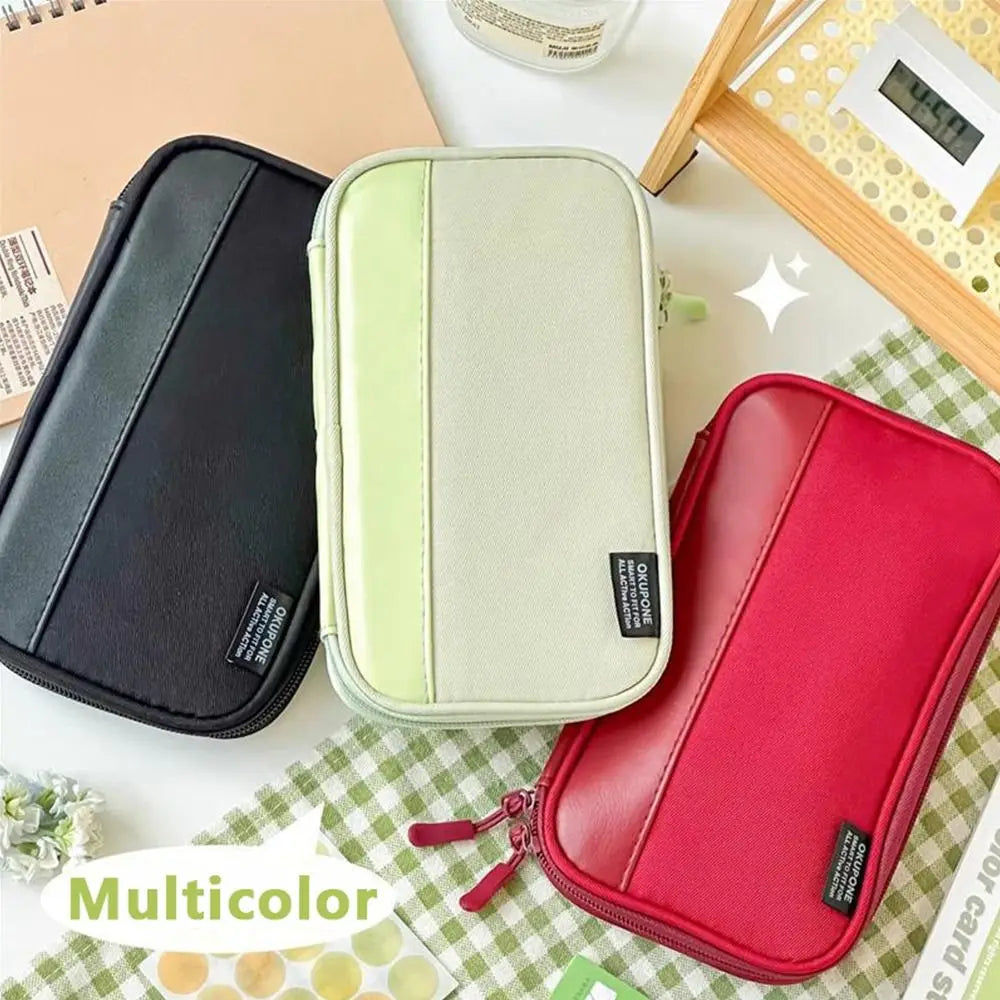 Oxford Pencil Case Ultra-Thin Portable Pen Bag Organizer