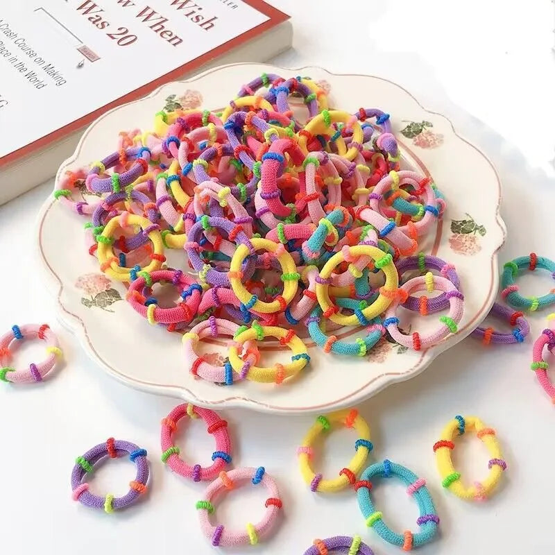 100pcs Elastic Hair Ties & Ponytail Holders – Soft Nylon Bands Elastic Hair Ties Nixie