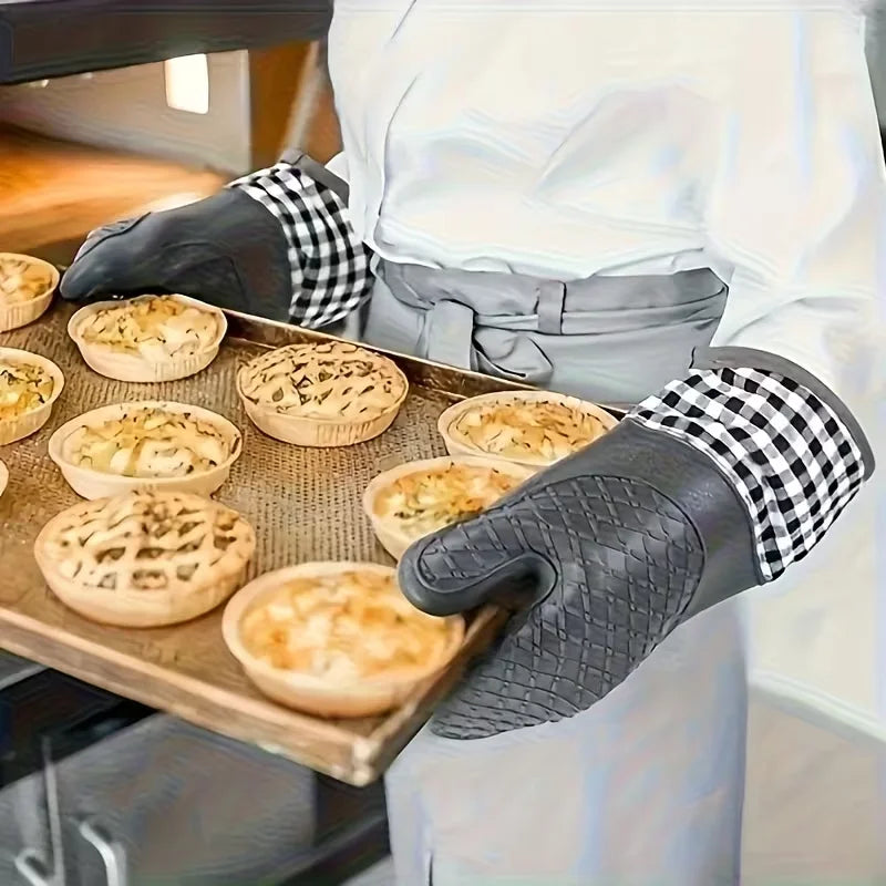 Silicone Kitchen Gloves Non-Slip Heat Resistant 1pc/2pcs Silicone Oven Gloves Nixie