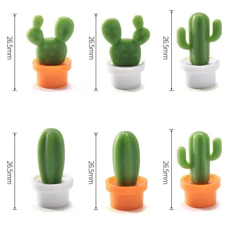 6Pcs 3D Succulent Cactus Fridge Magnets – Cute Kitchen Decor Decorative Fridge Magnets Nixie
