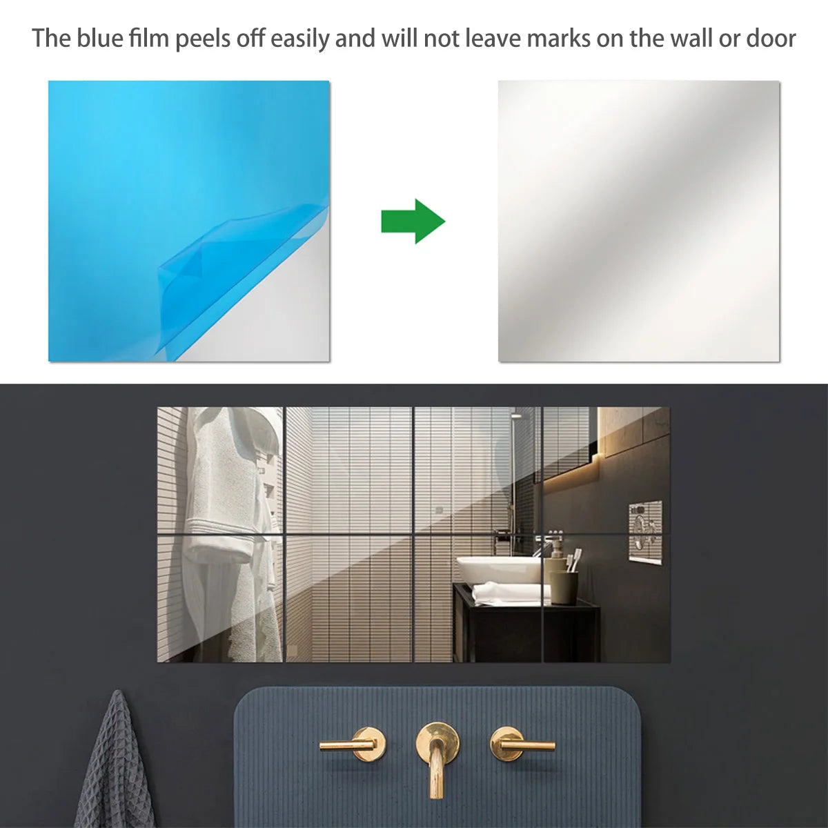 Self-Adhesive Mirror Wall Stickers – Flexible DIY Tiles 10/40Pcs