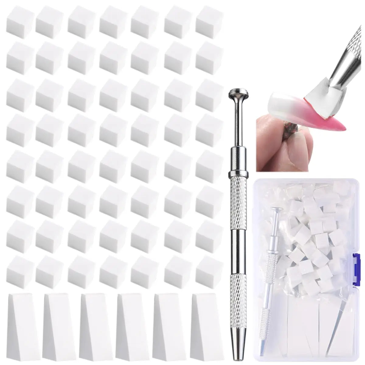 100Pcs Gradient Nail Art Sponges – Ombre Manicure Tool Set Nail Art Sponge Nixie White Sponges