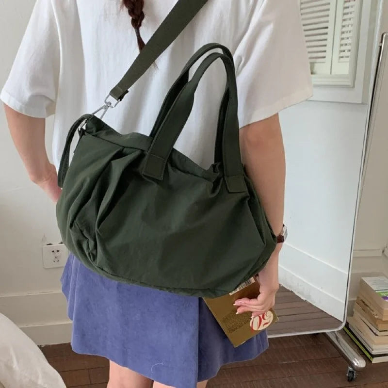 Japanese Minimalist Canvas Tote Bag – Large Crossbody Handbag Canvas Tote Bag Nixie