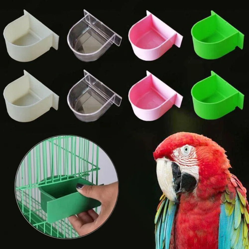 Bird Cage Feeder Bowl – Splash-Proof Food & Water Cup Bird Cage Feeder Nixie