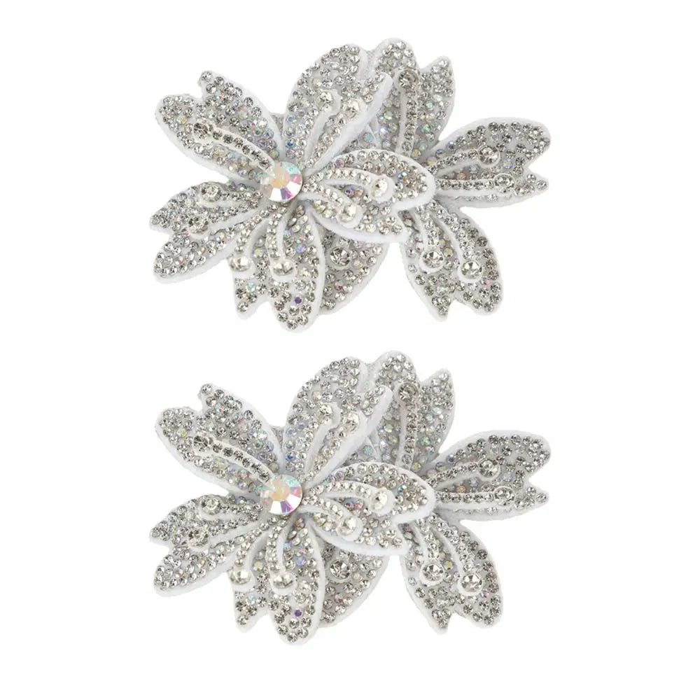 3D Rhinestone Rose Flower Patches – Sew-On Appliqué Pair
