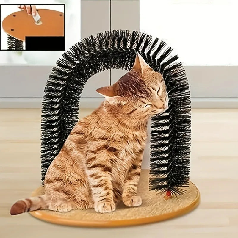 Cat Arch Self-Grooming Brush & Scratching Pad – Interactive Toy Cat Grooming Toy Nixie