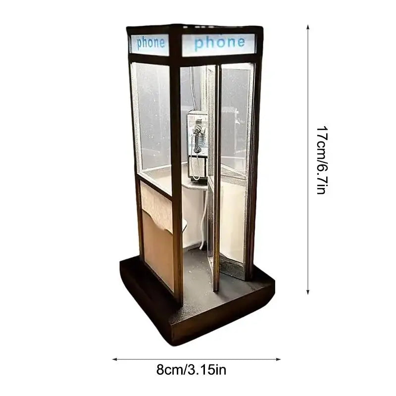 Retro British Phone Booth Table Lamp – Vintage LED Night Light Decorative Table Lamp Nixie