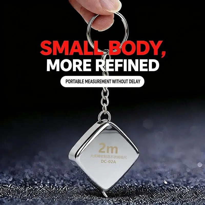 Mini Stainless Steel Tape Measure 2M with Keychain Mini Tape Measure Nixie