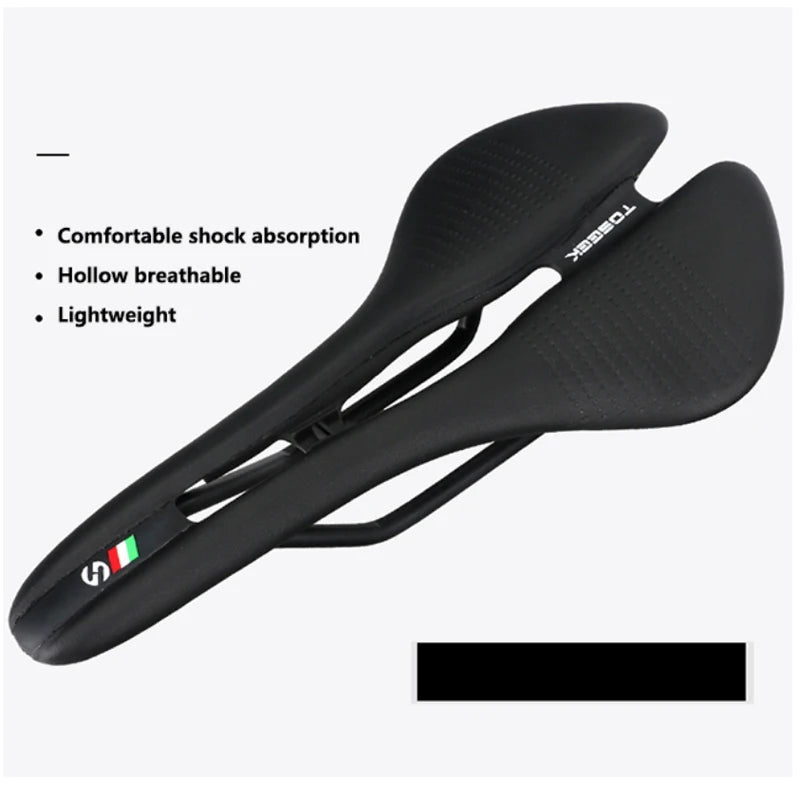 TOSEEK Ultralight MTB Road Bike Saddle Hollow Ergonomic Cushion Bicycle Saddle Nixie Black