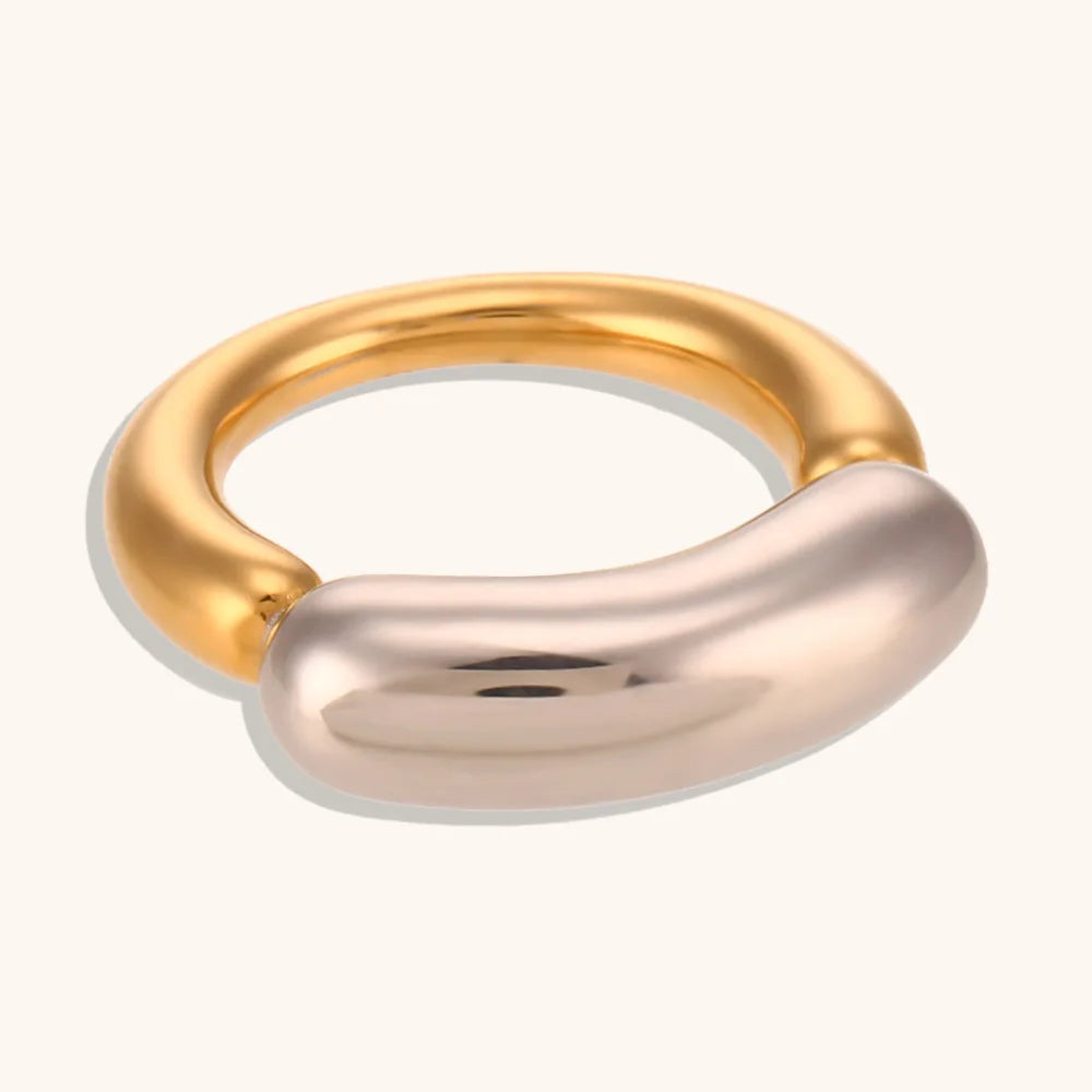 Stainless Steel Ring 18K Gold Plated – Unisex Fashion Band Fashion Ring Nixie