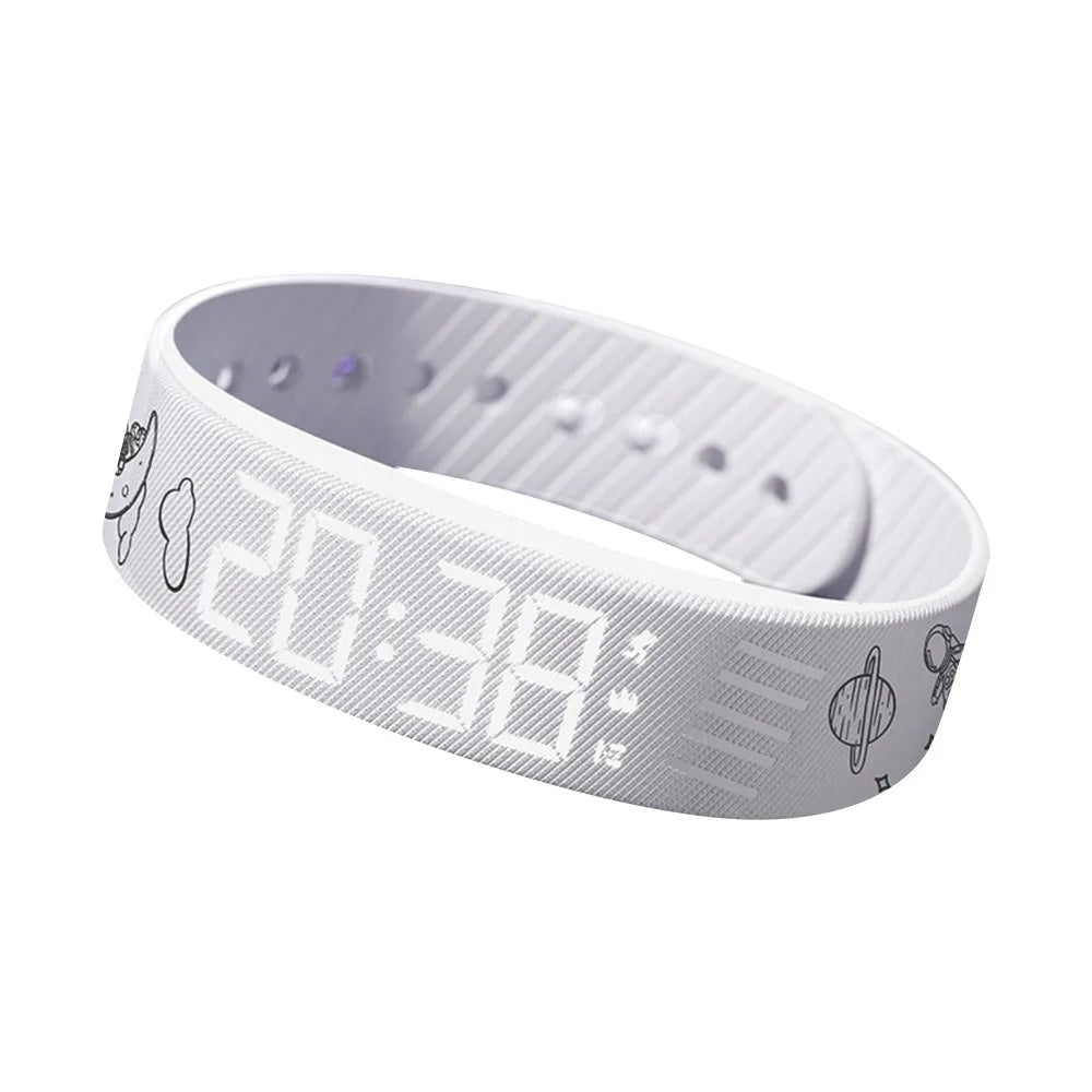LED Vibrating Alarm Bracelet Watch – Waterproof & Pedometer Alarm Bracelet Watch Nixie White