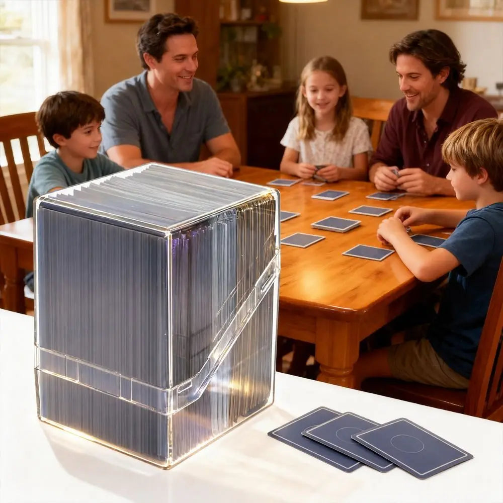 Acrylic TCG Card Storage Box – 100 Cards, Stackable & Clear Card Storage Box Nixie