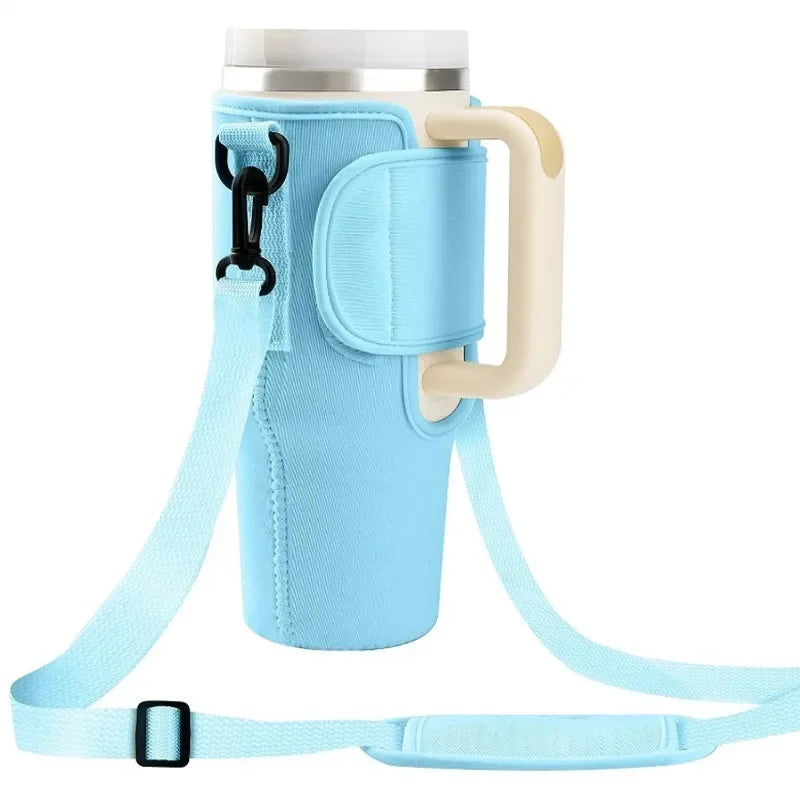 40oz Tumbler Shoulder Strap Carrier Bag | Foldable Cup Sleeve Water Bottle Carrier Nixie