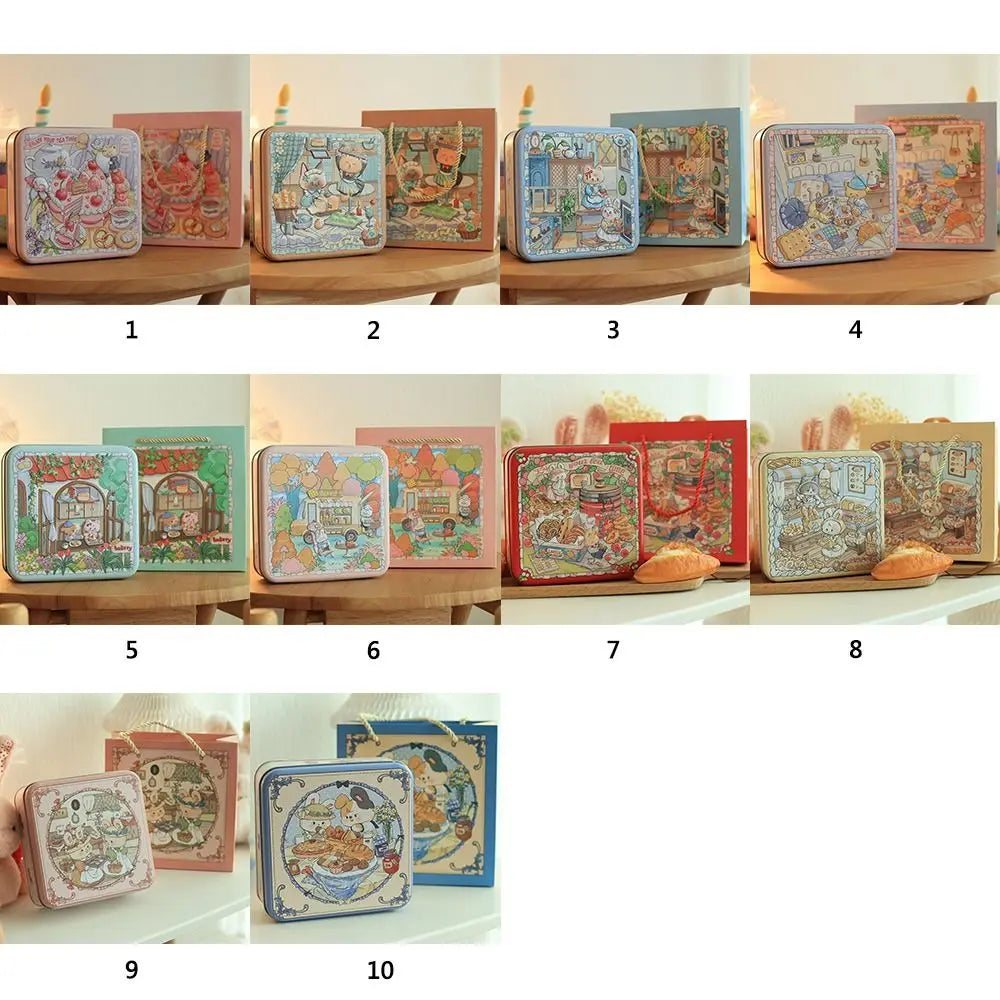 Cartoon Rabbit Square Tin Box with Lid – Metal Cookie & Gift Tin Metal Tin Box Nixie