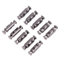 10Pcs Double Hole Metal Spring Buckles – Elastic Cord Locks Sewing Cord Buckles Nixie Gray