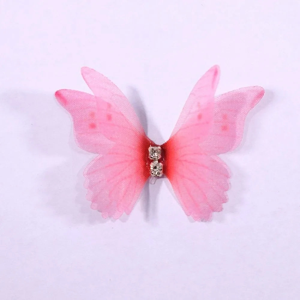 50Pcs 3D Organza Butterfly Appliques – Colorful Mesh Patches Fabric Appliques Nixie