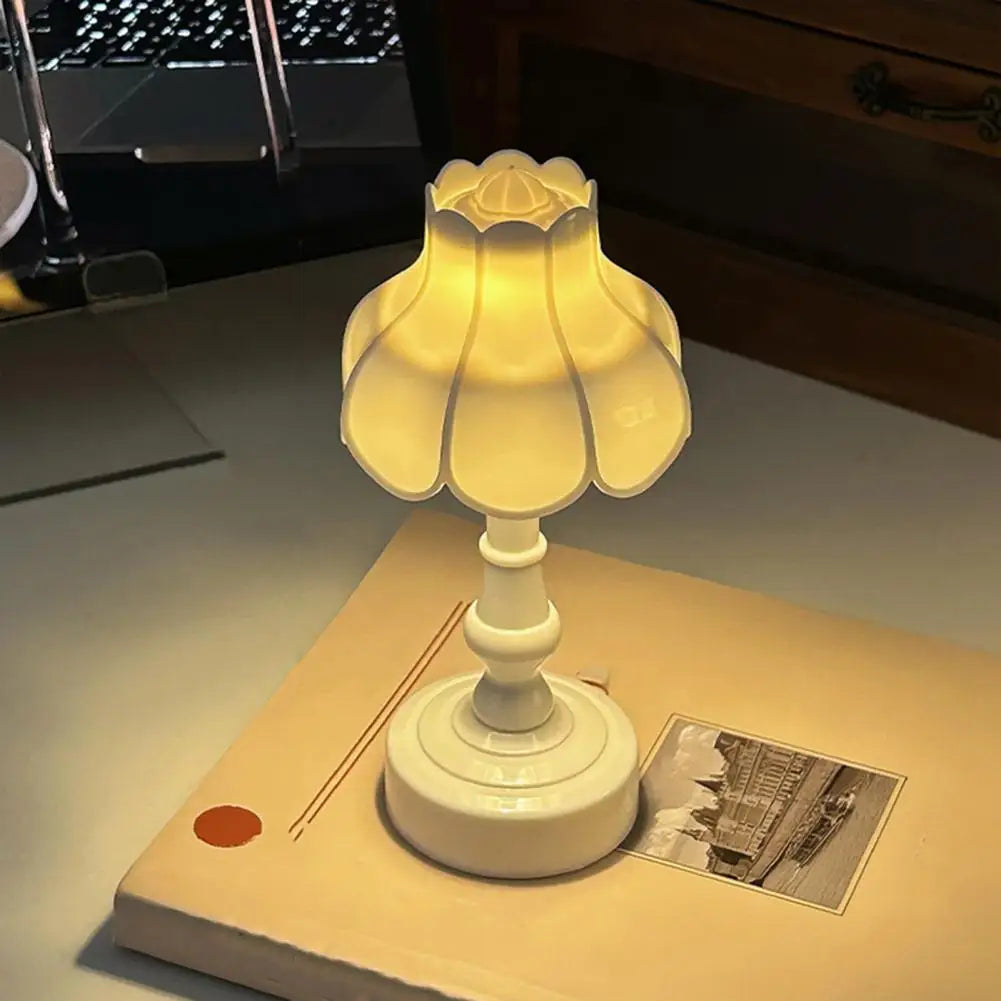 Flower Shape Night Light Touch Control Portable Desk Lamp LED Night Light Nixie