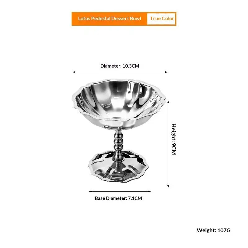 Stainless Steel Ice Cream Goblet Retro Dessert Cup | Nixie Dessert Goblet Cup Nixie 2 Silver