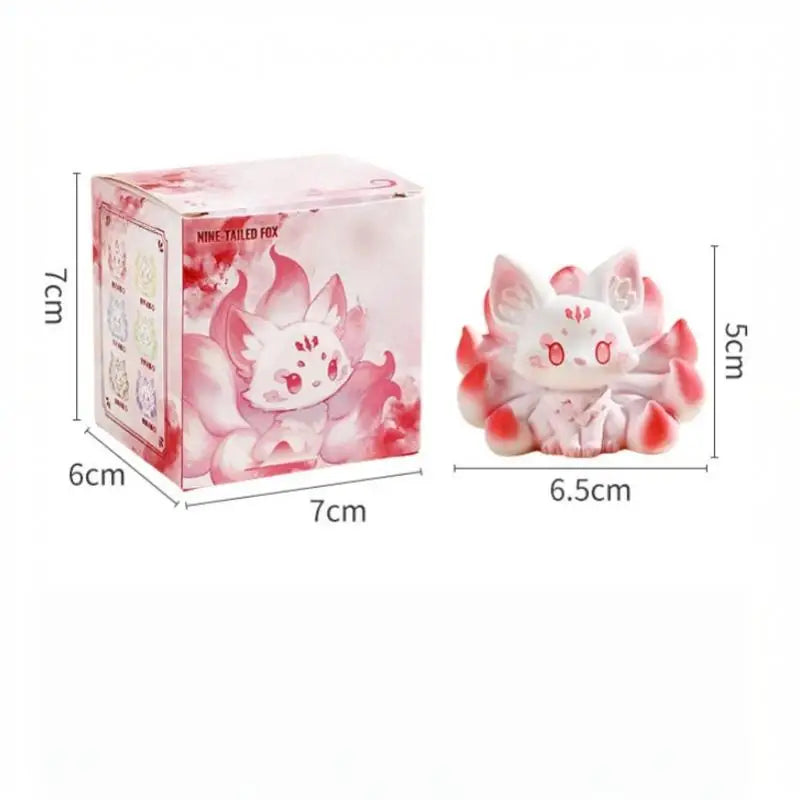 Nine Tailed Fox Resin Figurine – Hand-Painted Desk Ornament Resin Figurine Nixie