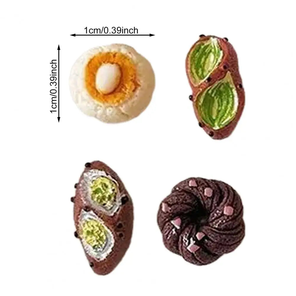 12Pcs Mini Bread Resin Fridge Magnets – Cute Food Décor Set