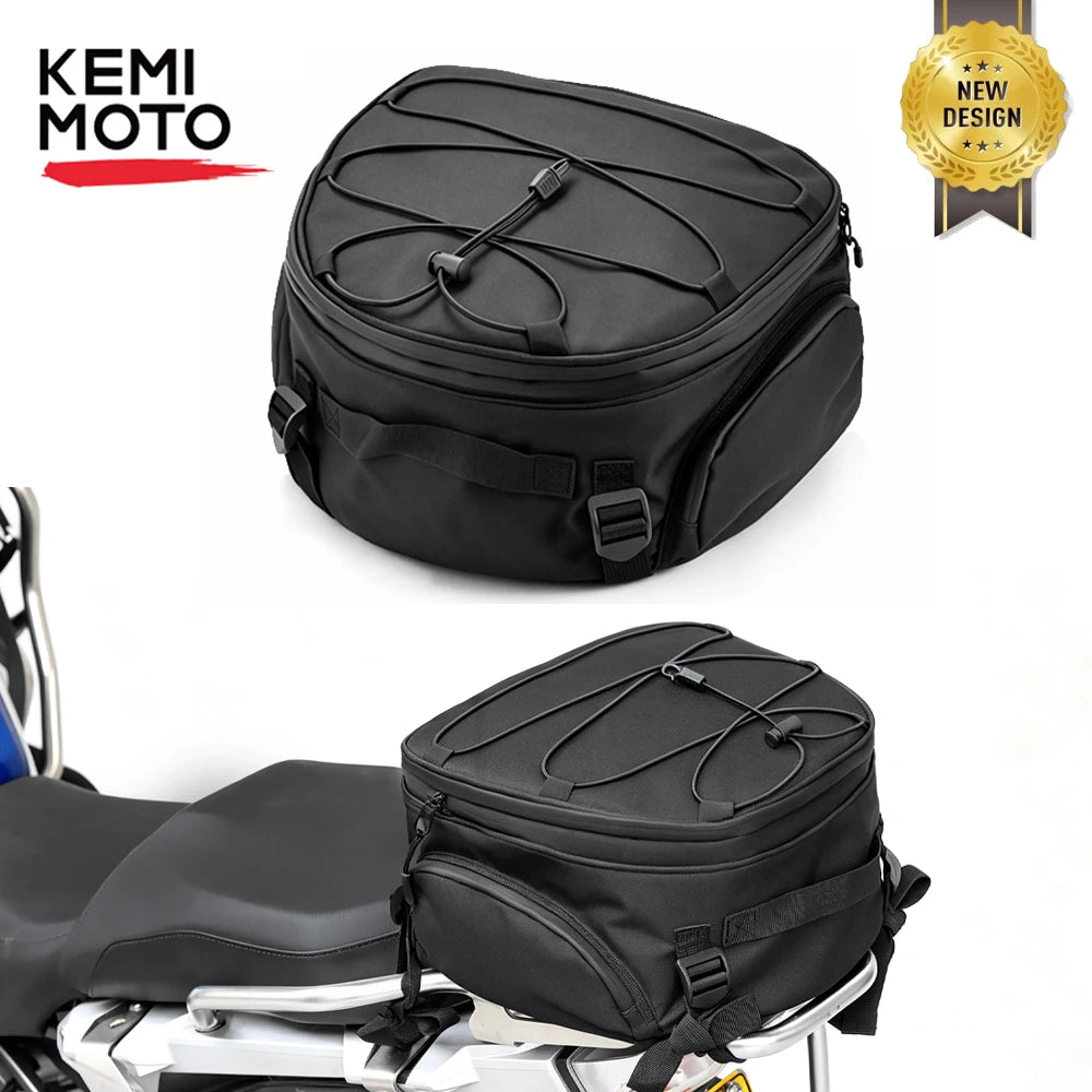 KEMIMOTO Motorcycle Tail Bag – Waterproof Expandable Rear Bag Motorcycle Tail Bag Nixie Yellow