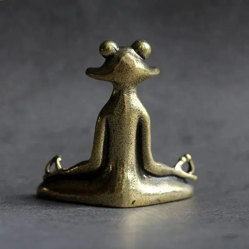 Brass Frog Zen Buddhist Statue Incense Burner & Tea Pet Décor Decorative Figurine Nixie