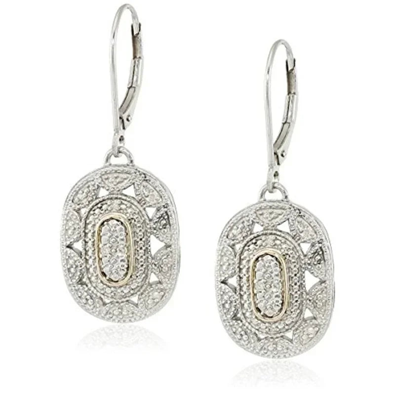 Art Deco Zircon Drop Earrings – Gold & Silver Wedding Jewelry Drop Earrings Nixie