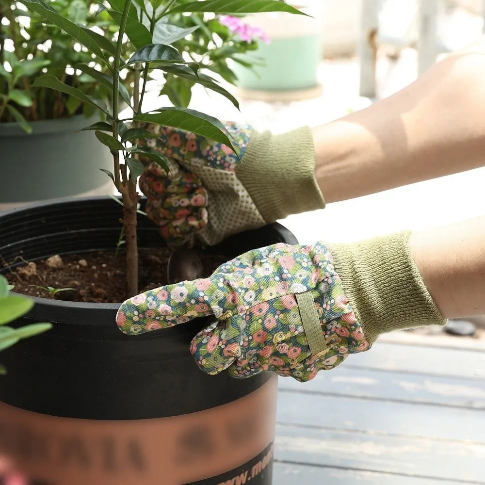 Thorn Proof Floral Gardening Gloves – Breathable Canvas Yard Work Gardening Gloves Nixie