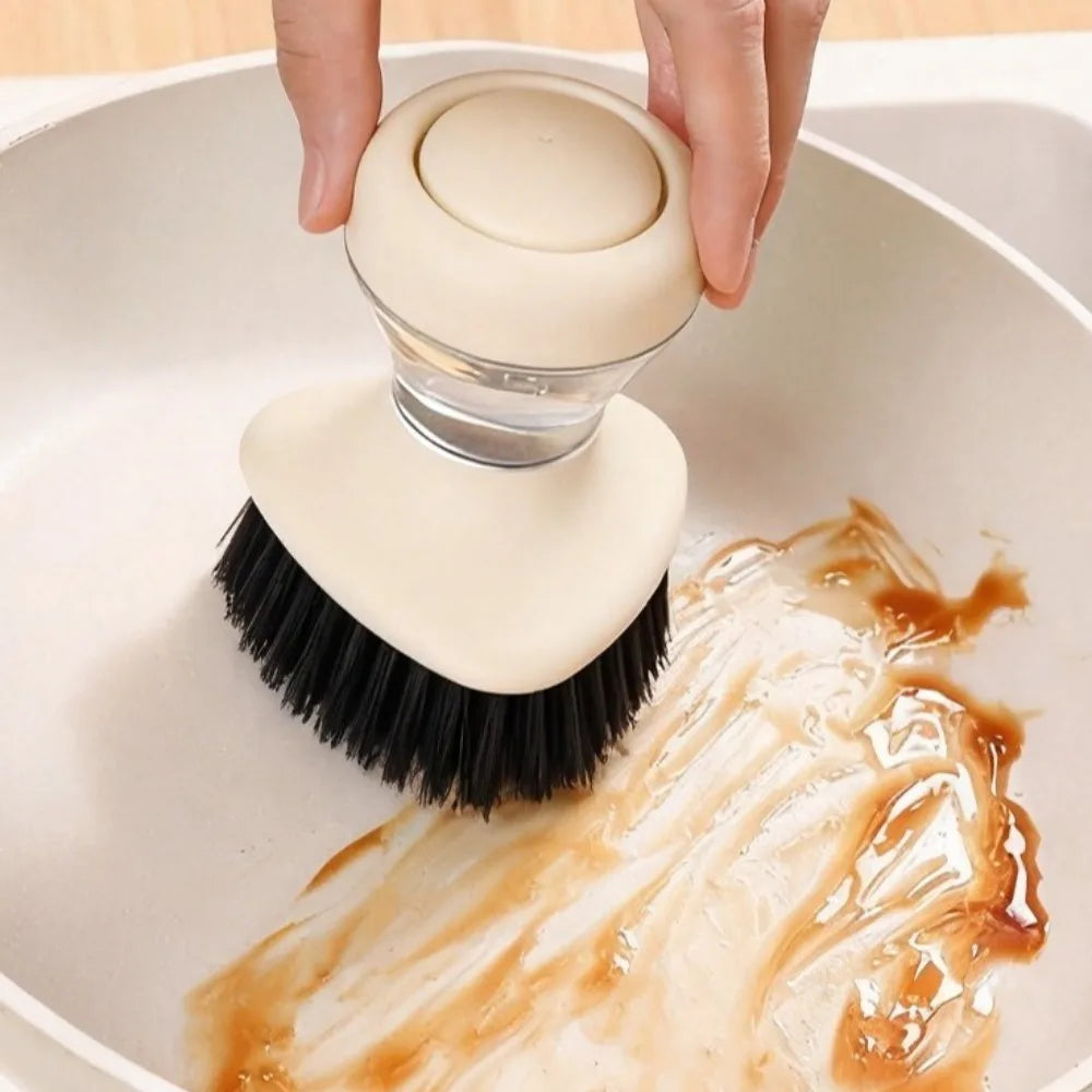 Self-Dispensing Dish Brush | Ergonomic Grip & Round Bristles Dish Cleaning Brush Nixie