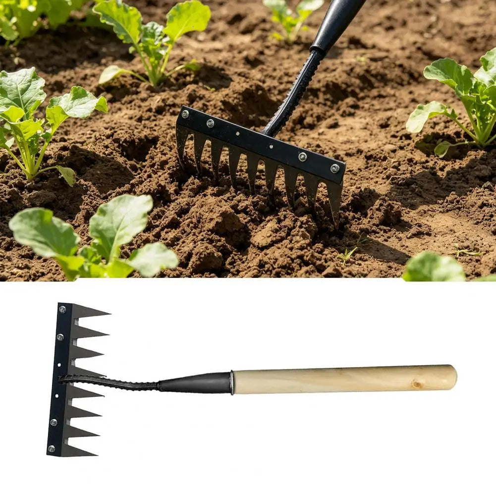Detachable Manganese Steel Weeding Rake – Sharp Tip & Wide Teeth