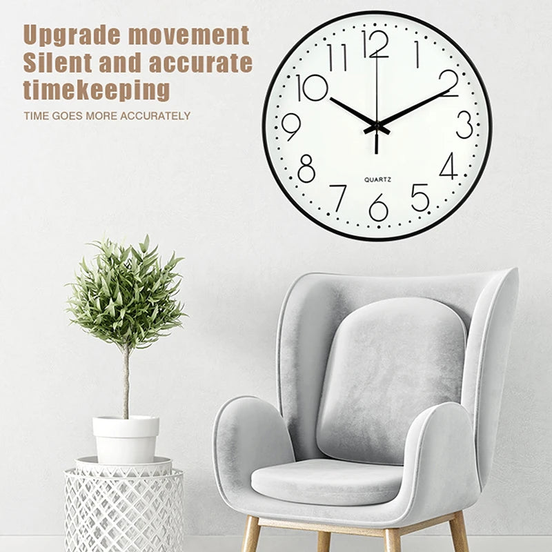 12-Inch Nordic Silent Wall Clock | Modern Minimalist Design Silent Wall Clock Nixie