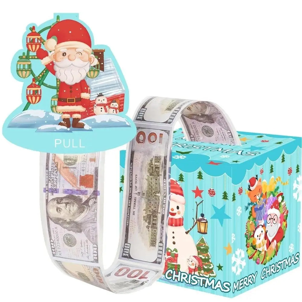 Christmas Pull-Out Money Box with 50 Transparent Bags – Surprise Gift Surprise Gift Box Nixie