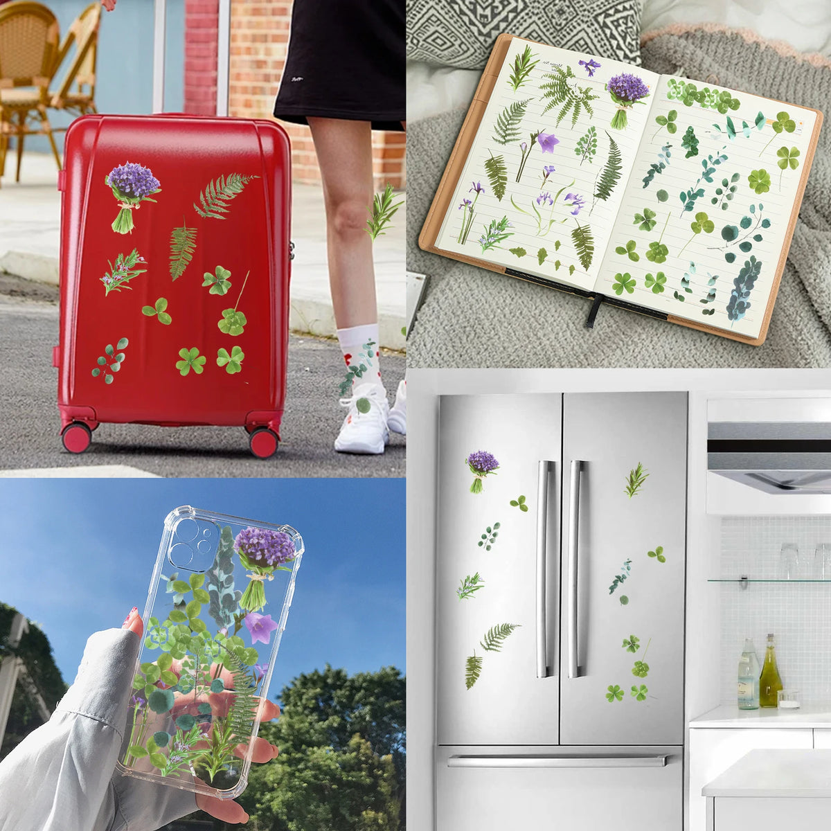12-Pack Plant Flower Scrapbook Stickers – Waterproof DIY Decals Scrapbook Sticker Set Nixie