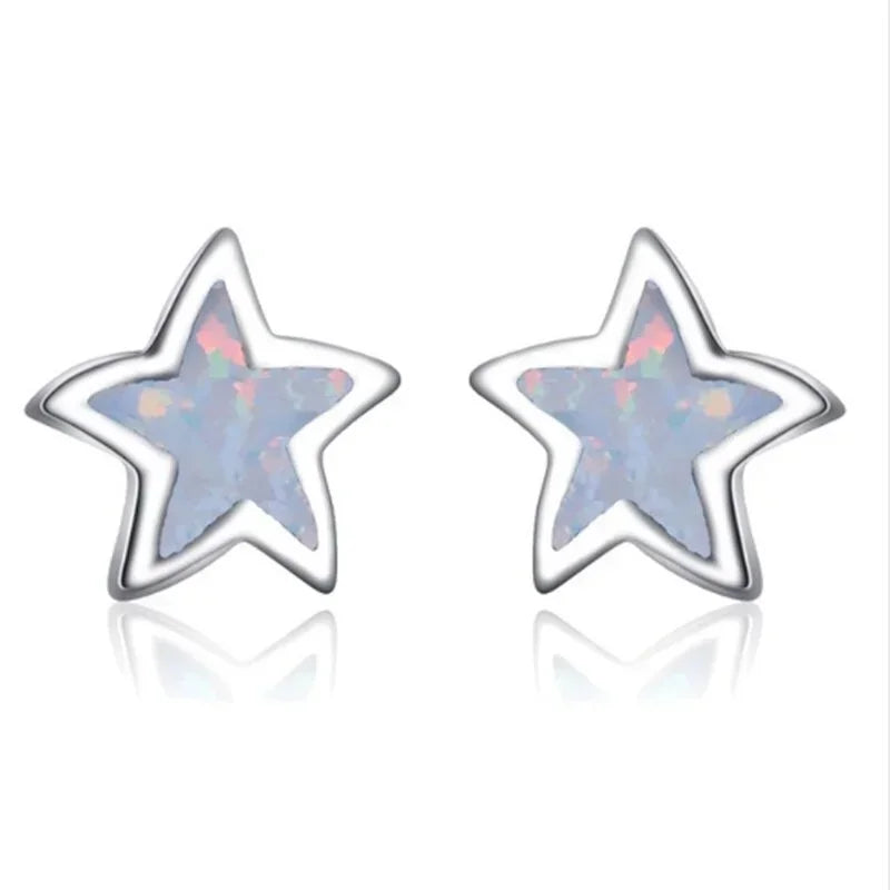 Imitation Opal Star Stud Earrings | Fashion Jewelry Gift Stud Earrings Nixie