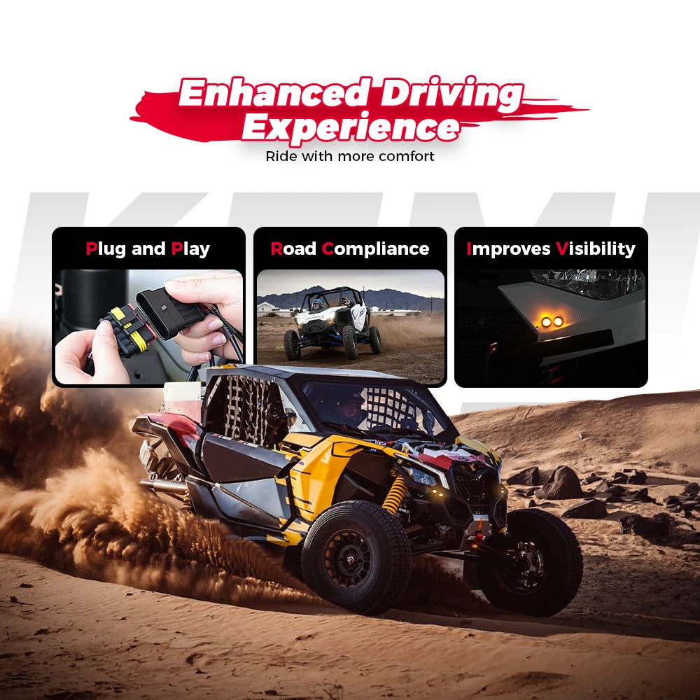 UTV Turn Signal Kit 110dB Horn LED Plug & Play | RZR Can-Am UTV Turn Signal Kit Nixie