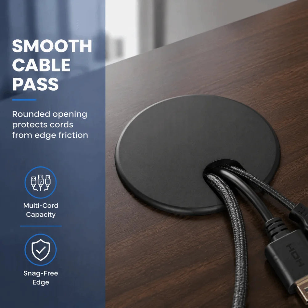 2pcs Zinc Alloy Desk Cable Grommet 35mm Round Cord Hole Cover