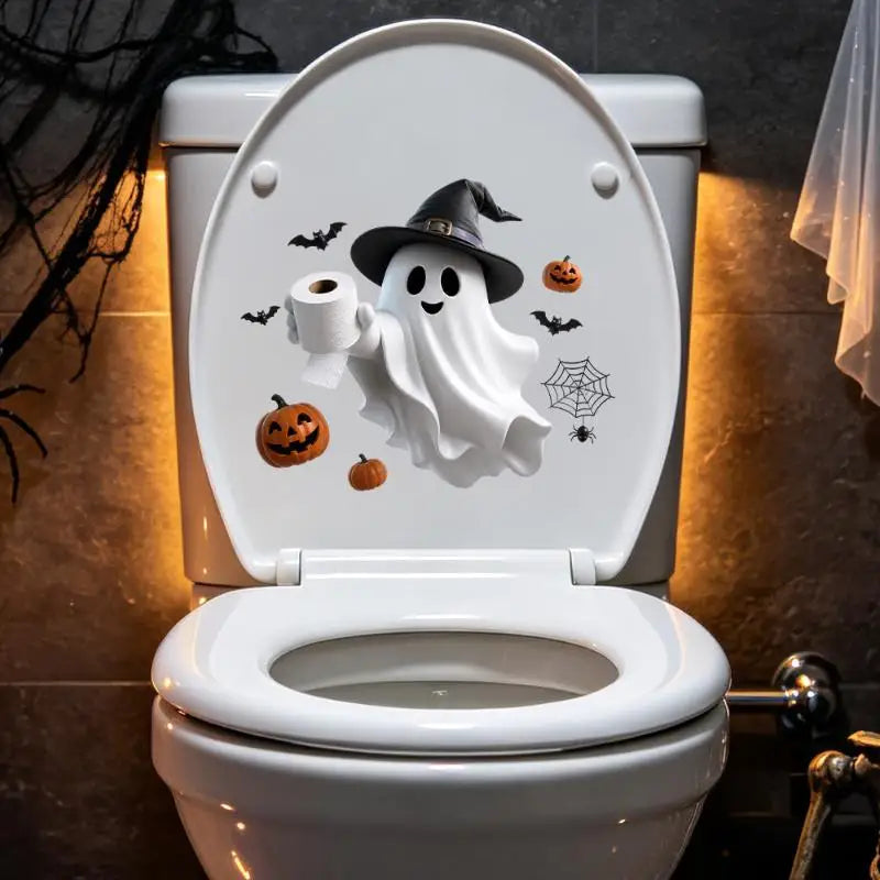 Halloween Toilet Stickers – Ghost & Skeleton Waterproof Decals Halloween Decal Sticker Nixie