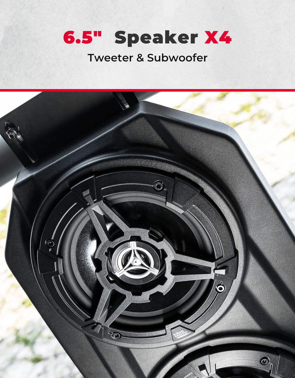 UTV Bluetooth Sound System 6.5" IP67 Speakers for RZR Can-Am UTV Bluetooth Stereo System Nixie