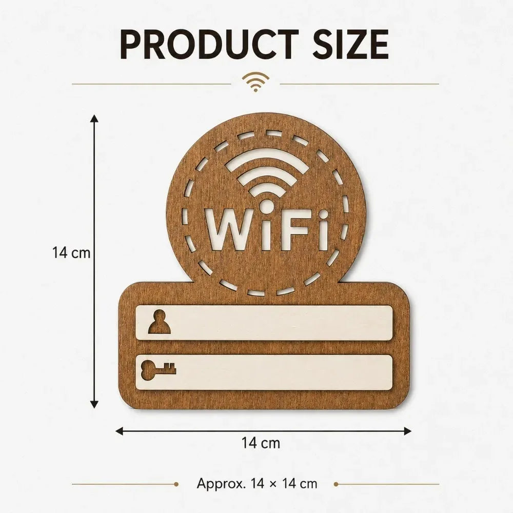 WiFi Password Wall Plaque – Self-Adhesive Wooden Sign + Pen WiFi Wall Sign Nixie
