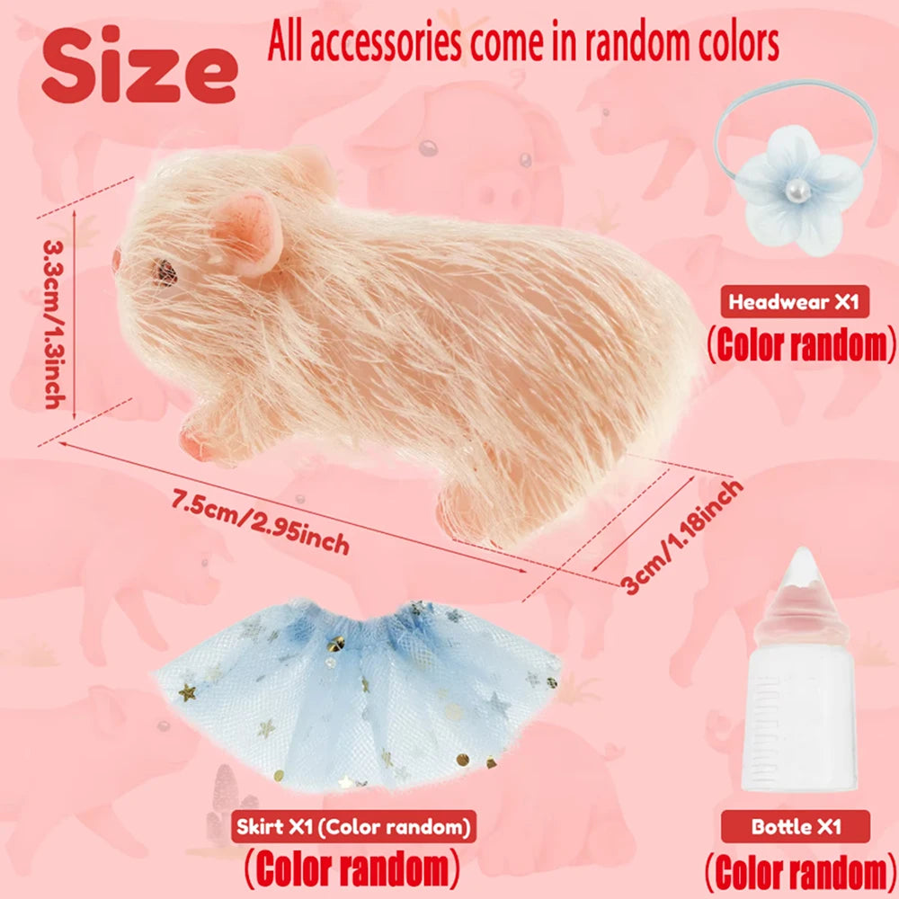 Lifelike Mini Reborn Silicone Pig Doll – Cute Piggy Toy Gift Silicone Animal Doll Nixie Color Random