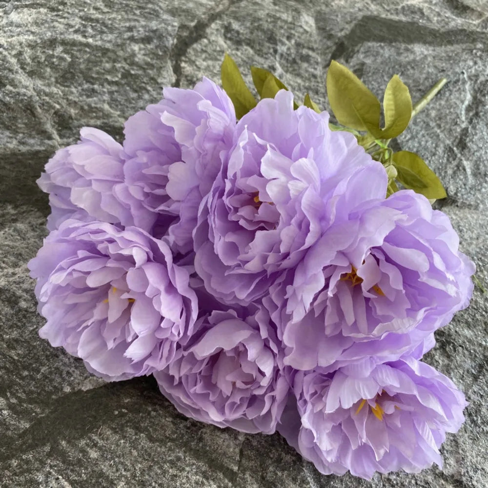 42CM Silk Peony Bouquet 7 Heads – Artificial Flowers for Decor Artificial Silk Flowers Nixie Purple
