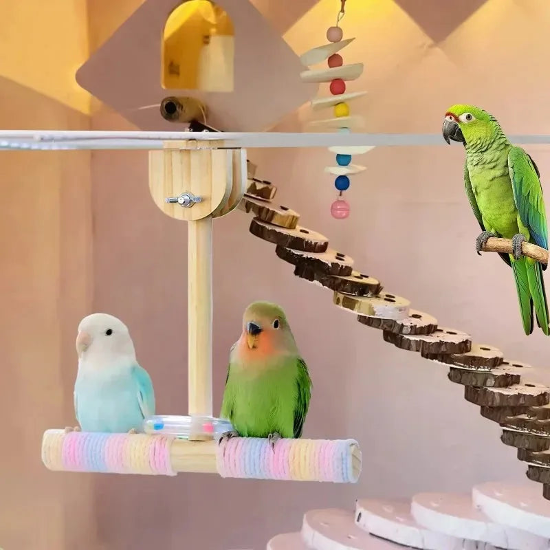 Bird Swing Perch Toy – Rotating Chew Design for Parrots